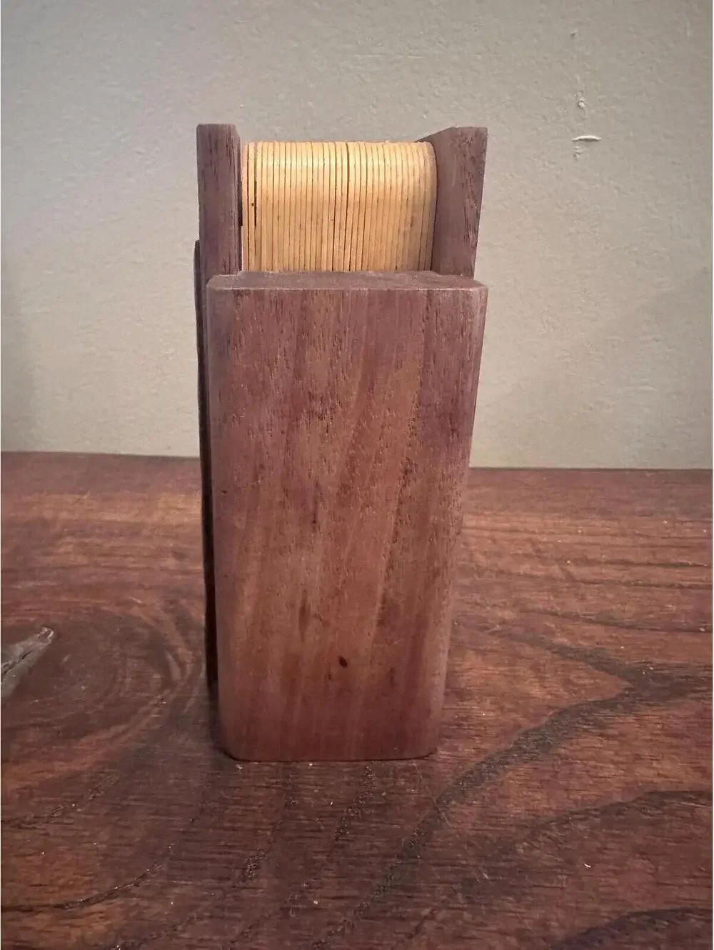 Vintage Retro Compact Perpetual Wooden Desk Calendar